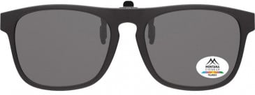 SFE-9838 Polarized Clip on Sunglasses in Black/Smoke
