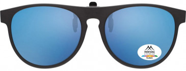 SFE-9841 Polarized Clip on Sunglasses in Black/Silver Mirror