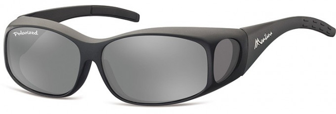 SFE-9853 Fit over Polarized Sunglasses in Matt Black/Silver Mirror