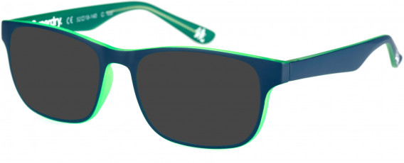 Superdry SDO-KABU Sunglasses in Matte Blue/Fluro Green