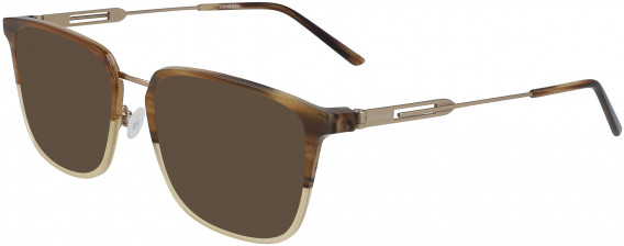 Calvin Klein CK19718F sunglasses in Brown Horn/Amber Gradient