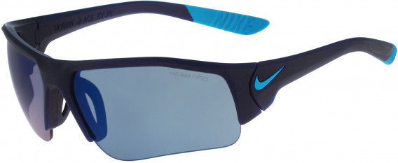 Nike SKYLON ACE XV JR EV0900 kids sunglasses in Matte Midnight Navy/Blue Lagoon With Grey W/Blue Sky Flash Lens