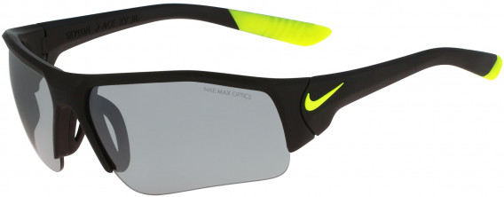 Nike SKYLON ACE XV JR EV0900 kids sunglasses in Matte Black/Volt With Grey W/Silver Flash Lens