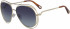 Chloé CE134S sunglasses in Gold/Havana/Flash Blue Lens