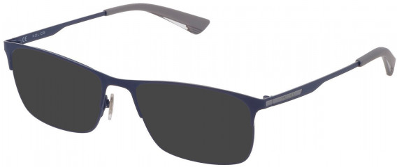 Police VPL698 sunglasses in Shiny Grey/Azure