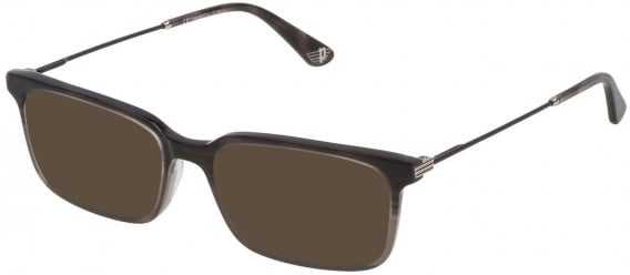 Police VPL687 sunglasses in Transparent Grey Top/Striped Anthracite