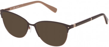 Escada VES903N sunglasses in Semi Matt Satin Bronze/Shiny Full Brown
