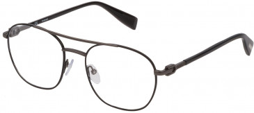 Trussardi VTR358 glasses in Shiny Gun/Shiny Black