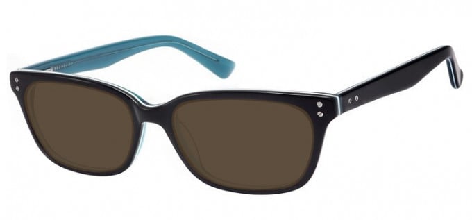 Sunglasses in Black/Clear Turquoise