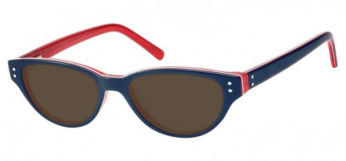 Sunglasses in Blue/Clear Red