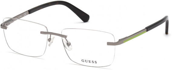 GUESS GU50022 glasses in Shiny Light Nickeltin