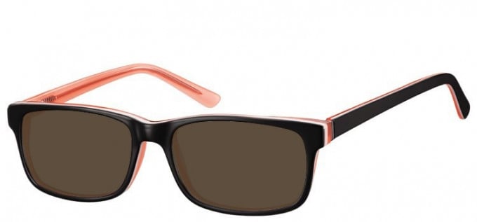 Sunglasses in Black/Peach