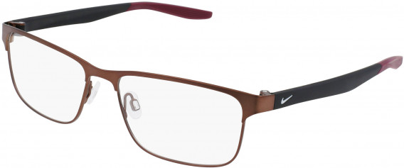 NIKE OPTICAL NIKE 8130-54 glasses in SATIN WALNUT/DARK BEETROOT