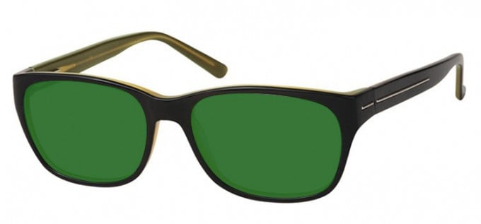 Sunglasses in Black/Green