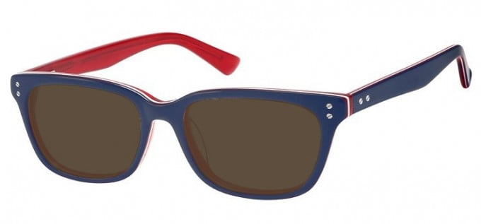 Sunglasses in Blue/Clear Red