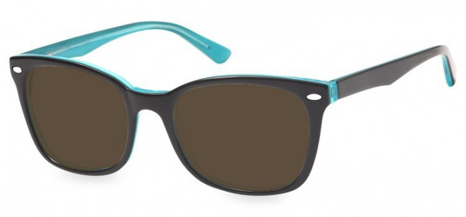 Sunglasses in Black/Clear Turquoise