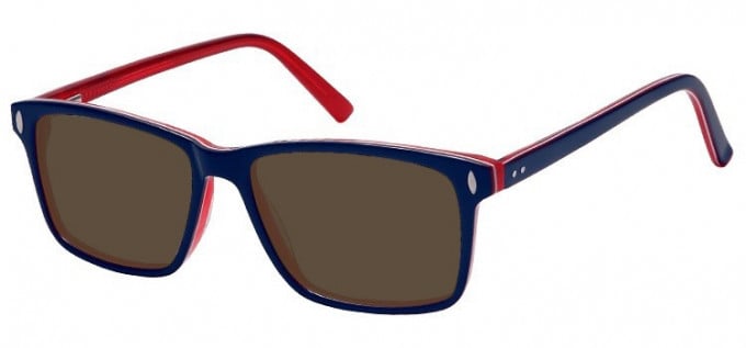 Sunglasses in Blue/Clear Red