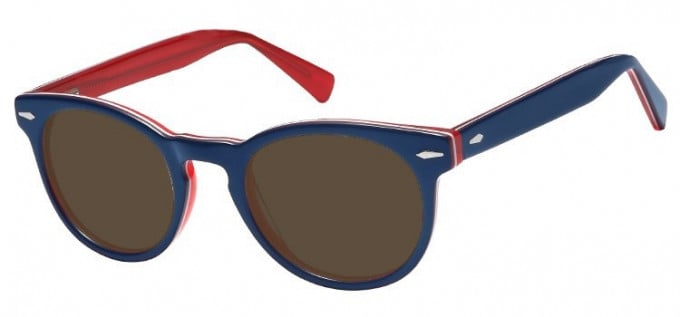 Sunglasses in Blue/Clear Red