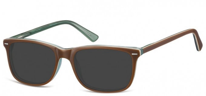 Sunglasses in Brown/Transparent Green