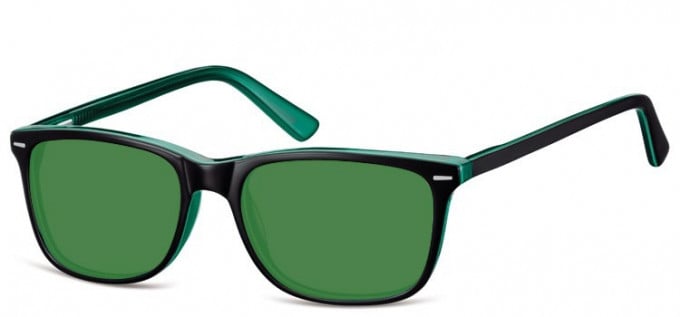 Sunglasses in Black/Green