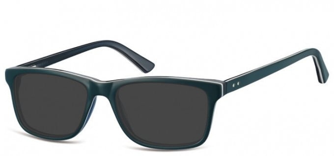 Sunglasses in Green/Transparent Blue