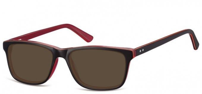 Sunglasses in Brown/Transparent Red