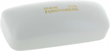 DVF Glasses Case in White/Gold