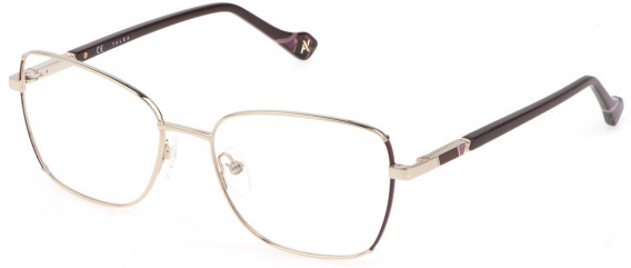 Yalea VYA040 glasses in Shiny Rose Gold/Bordeaux