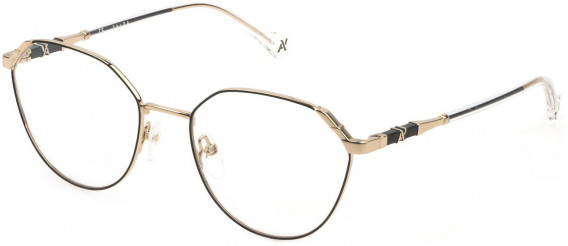 Yalea VYA017 glasses in Shiny Rose Gold/Black