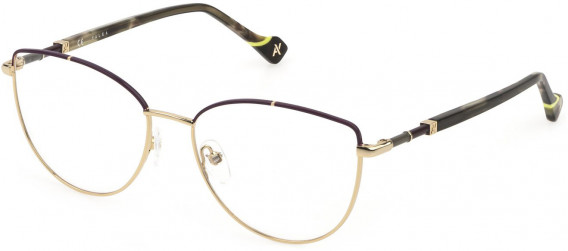 Yalea VYA014 glasses in Shiny Rose Gold/Violet