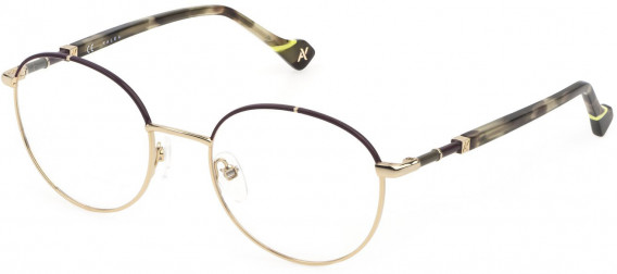 Yalea VYA013L glasses in Shiny Rose Gold/Violet