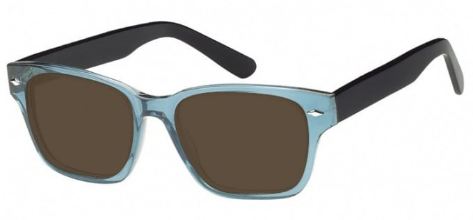 Sunglasses in Clear Turquoise/Black