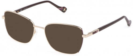 Yalea VYA040 sunglasses in Shiny Rose Gold/Bordeaux