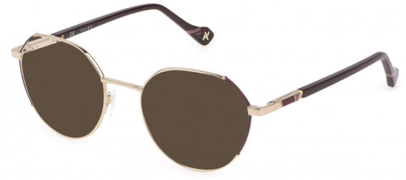Yalea VYA039 sunglasses in Shiny Rose Gold/Bordeaux