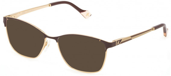 Yalea VYA004 sunglasses in Shiny Rose Gold/Bordeaux