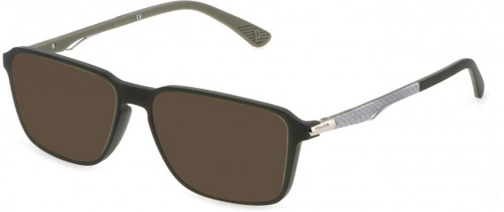 Police VPLF05 sunglasses in Semi Matt Dark Green