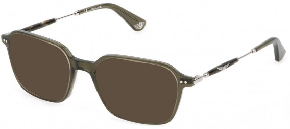 Police VPLE98 sunglasses in Shiny Transparent Military Green