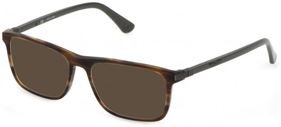 Police VPLD97 sunglasses in Shiny Striped Brown