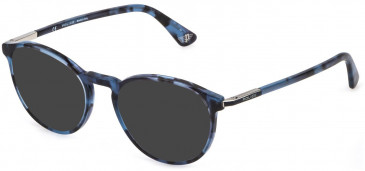 Police VPLD12N sunglasses in Shiny Blue/Havana