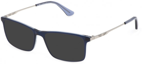 Police VPLD08 sunglasses in Shiny Blue Top/Grey