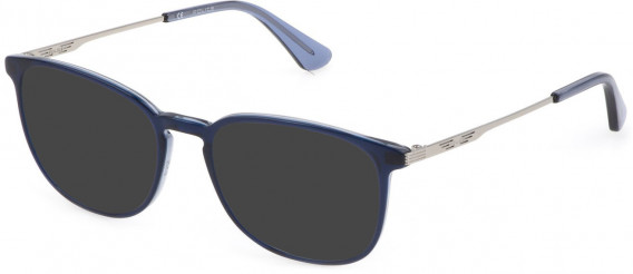 Police VPLD07 sunglasses in Shiny Blue Top/Grey