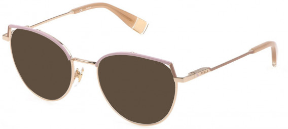 Furla VFU585 sunglasses in Shiny Rose Gold/Turquoise