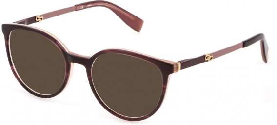 Furla VFU493 sunglasses in Striped Bordeaux/Pink