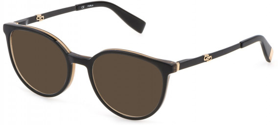 Furla VFU493 sunglasses in Black Top/Beige