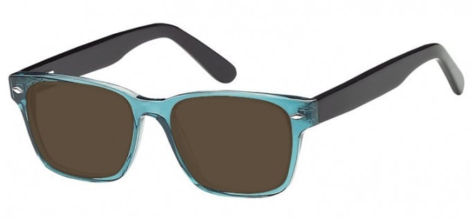 Sunglasses in Clear Turquoise/Black