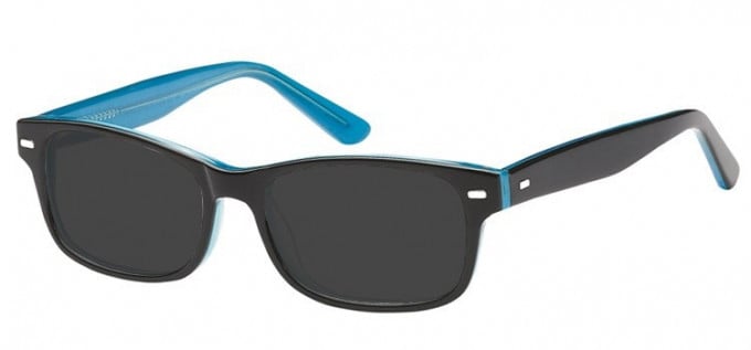 Sunglasses in Black/Clear Turquoise