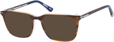 Superdry SDO-HALFTONE sunglasses in Horn Navy