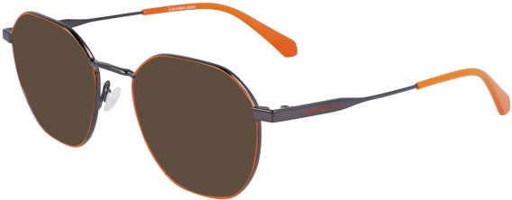 Calvin Klein Jeans CKJ22220 sunglasses in Dark Ruthenium/Orange