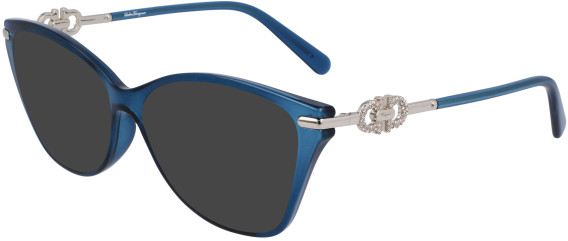 Salvatore Ferragamo SF2937R sunglasses in Transparent Petrol