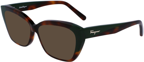 Salvatore Ferragamo SF2938 sunglasses in Tortoise/Dark Green